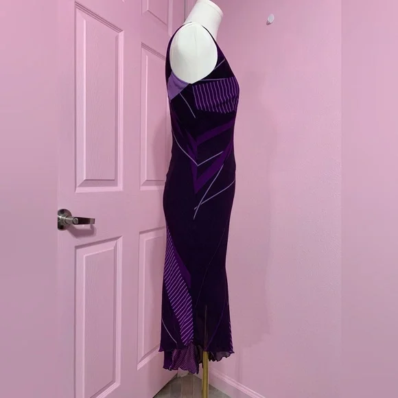 VTG Arden B Asymmetrical Purple Dress with Abstract Print - XS - Picture 7 of 10
